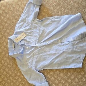 Janie and Jack Light Blue Linen Button Down Shirt 7